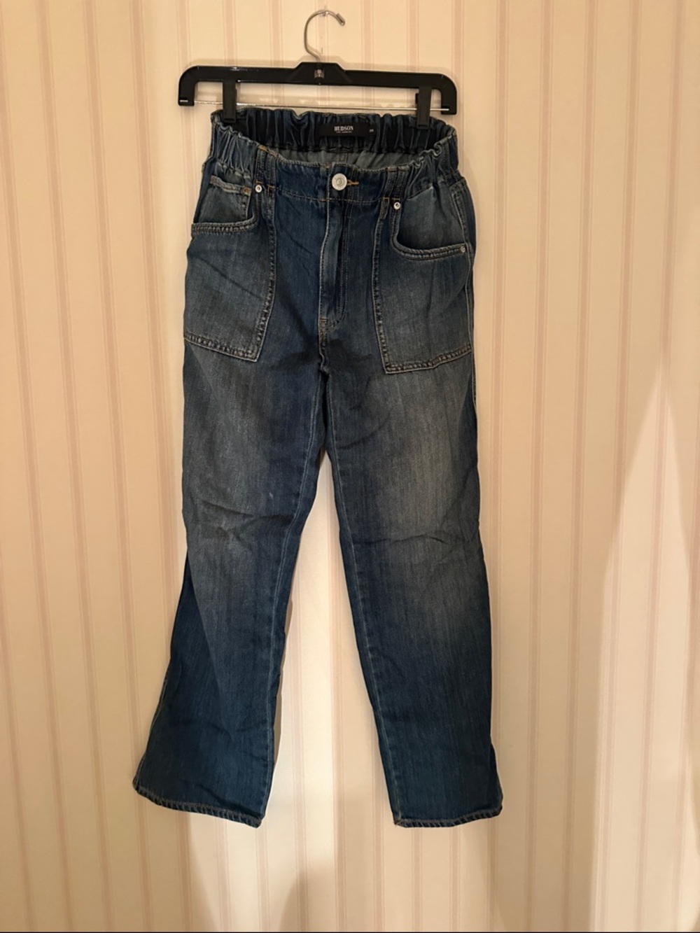 Women’s Elastic-Waist Blue Jeans